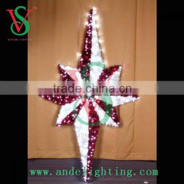 Christmas decoration light LED 3D eight star sun motif garland light