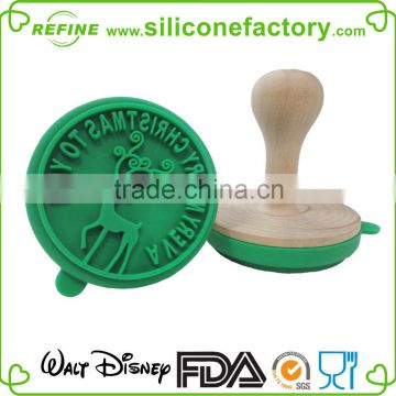 Food Grade Eco-friendly Elk Shaped Silicone Cookie Pastry Biscuit Stamp