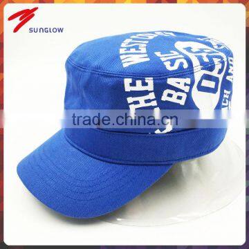 Fashion Custom design Cotton Twill flat top military cap