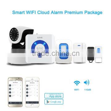 APP-based alarm monitoring smart WIFI alarm system with free Android and iOS APP no monthly fee no contract for home office