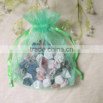 wholesale cheap green drawstring organza bags for wedding gifts packing