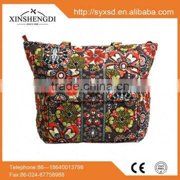 New style colorful fashion zip large 100% Cotton Quilted Women Hand Bag