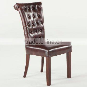 Custom made solid wood restaurant chair button tufted chair leather chair