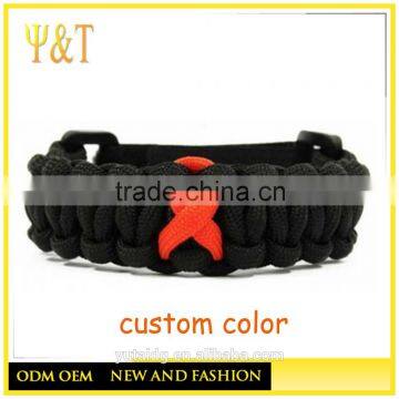 Jingli Jewelry personalized color ribbon paracord survival bracelets , 3 color christmas paracord bracelets (QS-004)