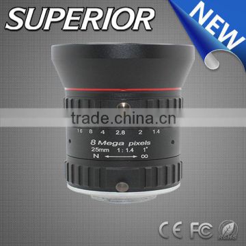 optical lens manufacturers in china!!25mm f1.4 HD8megapixel manully iris mini price traffic cctv camera lens