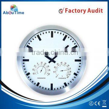 Hot selling 14 inch aluminum weather station wall clock!