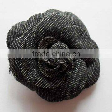 decorative handmade jean material fabric flower for dress