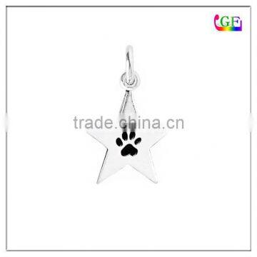 Logo design carving Zinc alloy silver star pendant