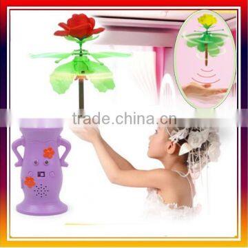 Newest Flying Toys ,RC Flying Toys Hand Sensor Doll Toy Roses Flower( three seconds to start )