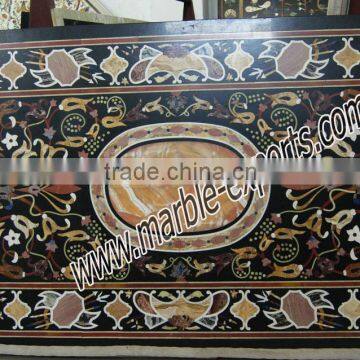 Dining Black Marble Table For Home Decoration, Rectangle Table Top