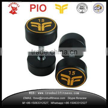 Solid one piece fix rubber dumbbell with color logo WRAP ISO