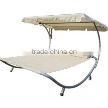 Outsunny Poolside Double Hammock Bed Chaise Lounge - Cream