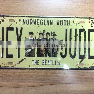 retro decor embossed license plate
