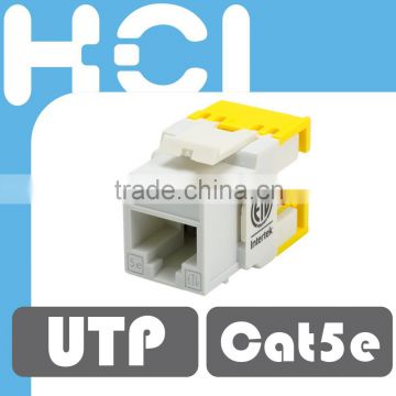 Cat 6A UL 180 Degree UTP 8P8C Connector Modular Keystone Jacks