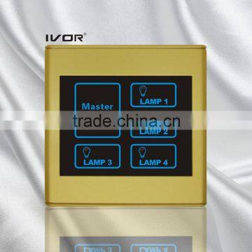 4 Gangs Lighting Touch Switch with master Champagne Gold (SK-T2300L4M-CPG)