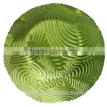 GRS Green embossed pattern charger plates for wedding