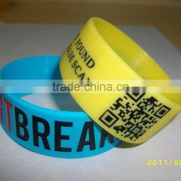 custom silicone qr band laser silicone id bracelet qr