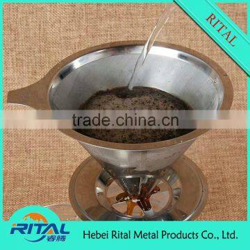 Manufacturer Reusable Cone Stainless Steel Coffee Filter Dripper photo-4