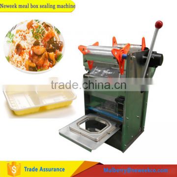 Neweek table manual press vacuum plastic case meat lunch box sealing machine