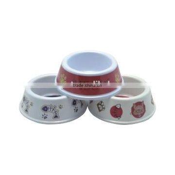 Round cheap plastic pet feeder melamine dog bowl