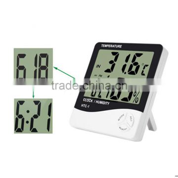 For HTC-1 High accuracy LCD Digital Thermometer Hygrometer Indoor Electronic Temperature Humidity Meter Clock Weather Station