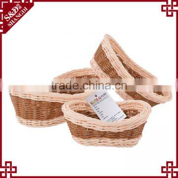 Boat Shape Woven Rattan Sundries Storage Fast Food Popcorn Snack Basket photo-3