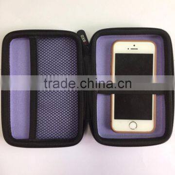 Portable custom high quality zipper EVA external hard disk drive case