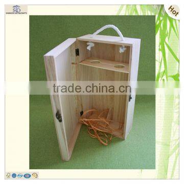 Supply New Design Hot Selling Cheap Burned Red Color 2 Bottle Wine Box photo-3