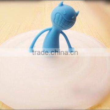 Good Sealability Silicone coffee Cup Cover with Little evil Sleeve
