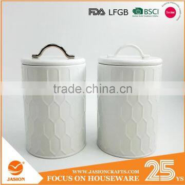 Powder-Coated Retro Metal Embossed Dianond Tea Coffee Sugar Storage Canister,Bread Bin,Cake Tin photo-1