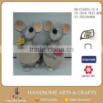 15.5 Inch Garden Decoration Resin Gift Lively Animal Sculpture Pair Cow Statue photo-3