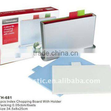 100% BPA Free 4pcs Index Chopping Board/Cutting Board Set photo-5