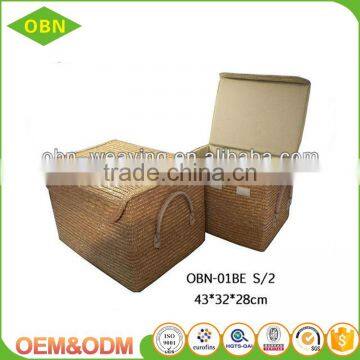 Natural material maize straw laundry baskets for dirty clothes