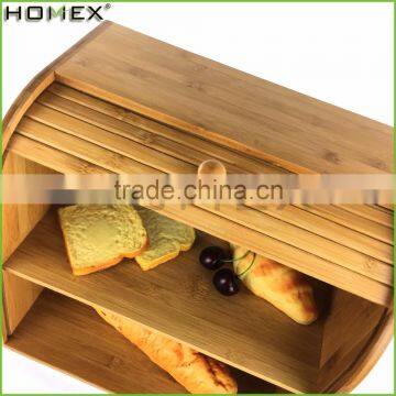 Bamboo Double Layer Bread Bin and Storage Box/Homex_FSC/BSCI Factory