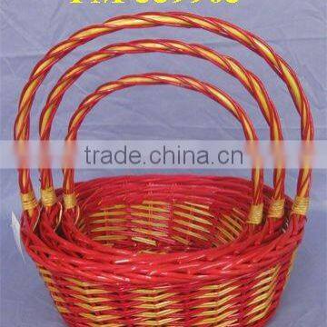 colorful willow basket oval