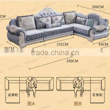M511-1 French New Arrival Latest Design Luxurious Silk Fabric Sofa Set photo-5