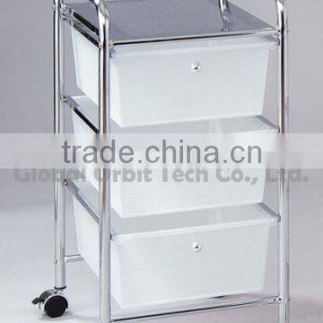 Colorful Storage Drawer Cart With Wheels, 3 Tier Storage Plastic Box Trolley photo-4