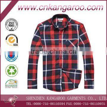 2104 new style men's spring or fall twill plaids casual shirt