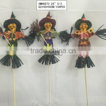 Straw and Fabric Scarecrow Witch for Halloween Decoration photo-6