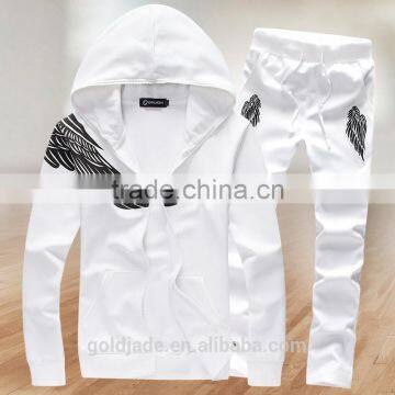 100% cotton men's hoody suit wholesale sweat suits print logo custom man hoody