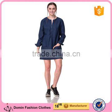 Guangzhou Domin factory new design fashion ladies denim dress