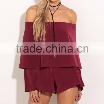 long sleeve off shoulder playsuit jumpsuit for women fashion design holiday playsuit