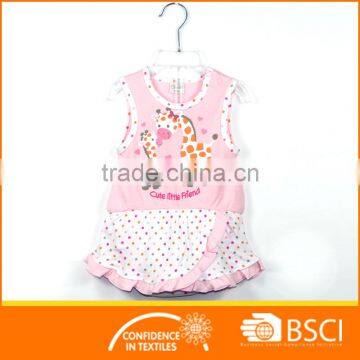 2016 Latest Interlock Summer Wear Baby Romper With Skirt