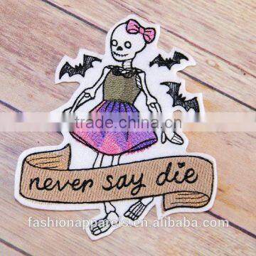 Custom High Quality Embroidered Creative Skulls Patch for Clothes Embroidery Patch Made in China Choose Size/color photo-2