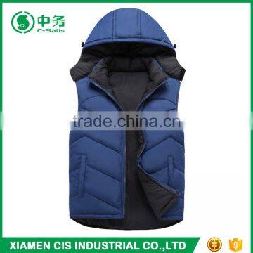 Top Fashion Winter Warmful Outwear Mens Hooded Reversible Down Feather Vest photo-3