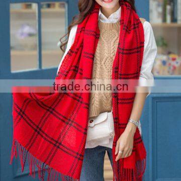 top sales black and red plaid scarf plaid pashmina shawl scarf