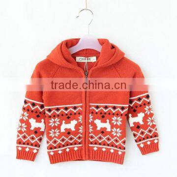 Kids Wool Sweater Hooded Xmas Knitting Cardigan photo-3