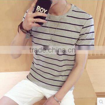 2017 The New Men's Stripes Short Sleeve T-shirt photo-2