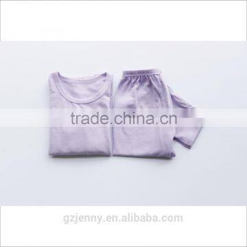 2017 New Models Kids Pajamas Set Custom Logo Night Shirts In Plain Colour photo-3