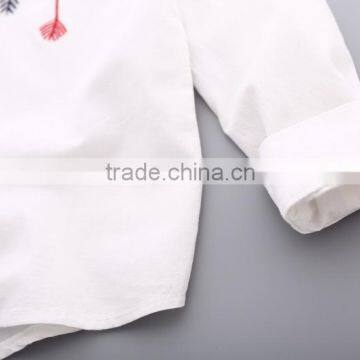 S33421W Girls Spring&Autumn Blouses Long Sleeved White Kids Shirt Embroidered Girl Blouse photo-5